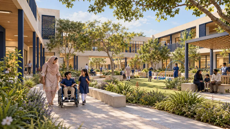 Shaded central courtyard — proposed concept