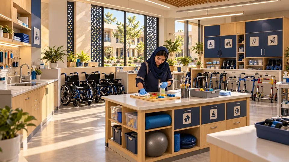 Therapy equipment care & storage room — proposed concept