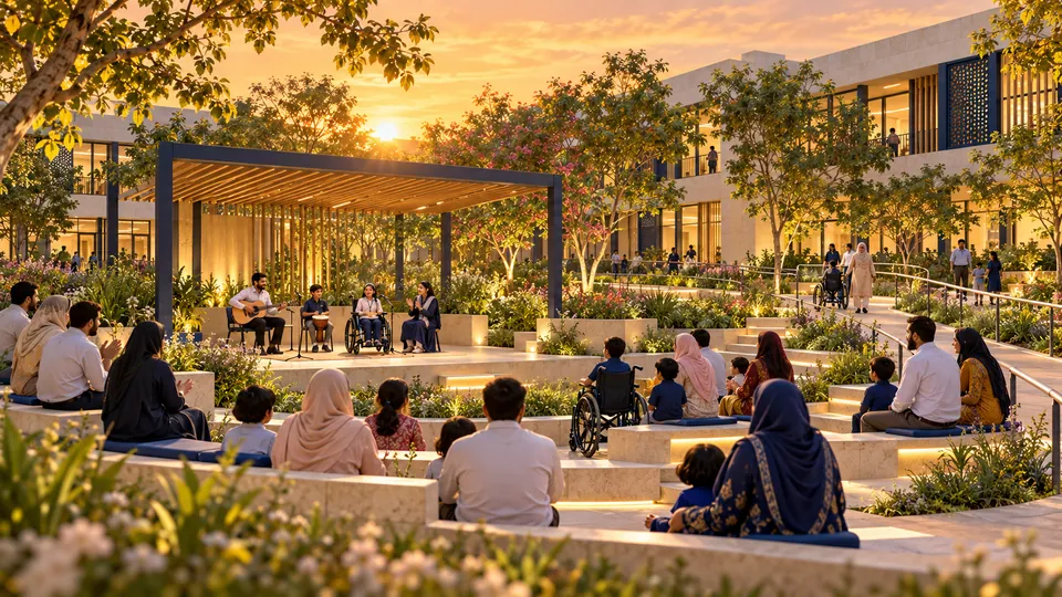 Open-air garden performance courtyard — proposed concept