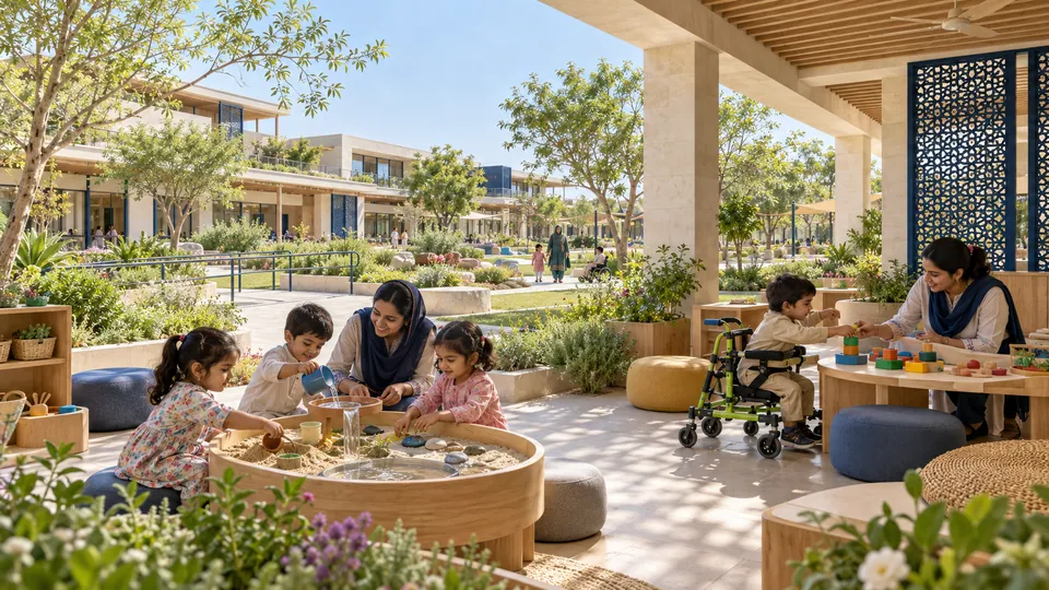 Covered early-learning outdoor terrace — proposed concept
