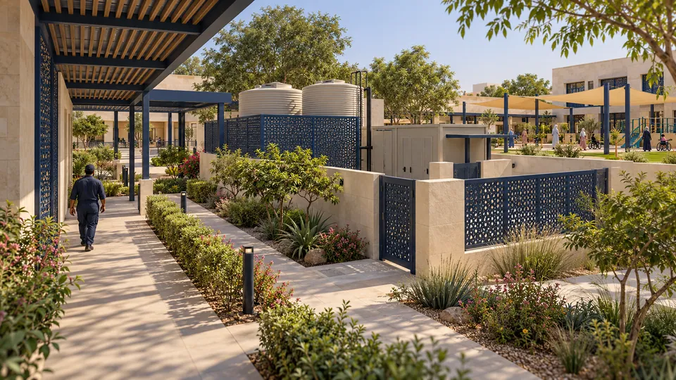 Water supply & hygiene-services court — proposed concept