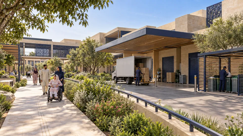 Separate delivery & maintenance courtyard — proposed concept
