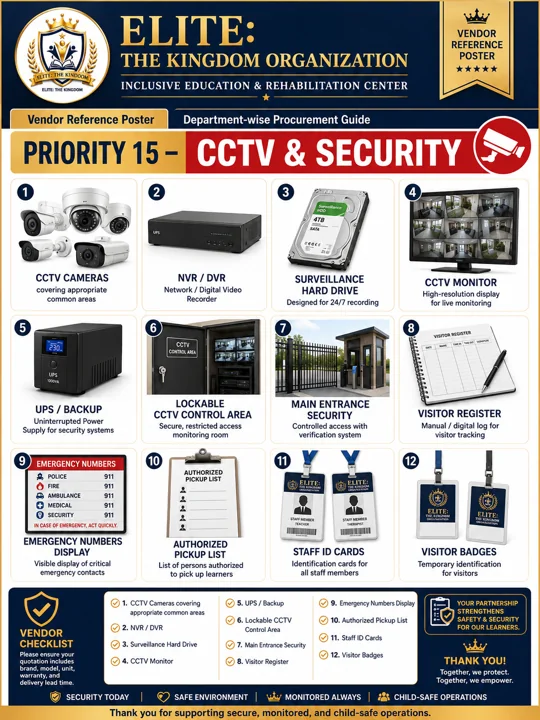 CCTV & security · equipment ideas — Current Facility